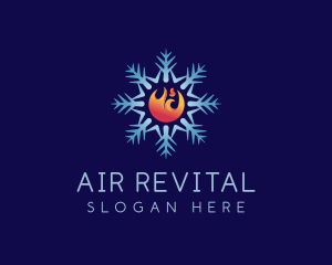 Snowflake Fire Air logo design