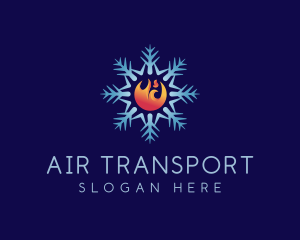 Snowflake Fire Air logo design