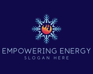 Snowflake Fire Air logo design