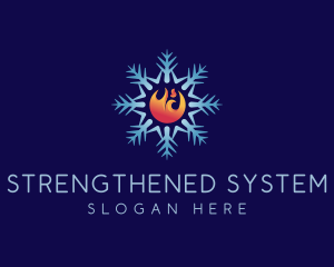 Snowflake Fire Air logo design