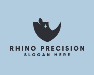 Wildlife Rhino Head logo design