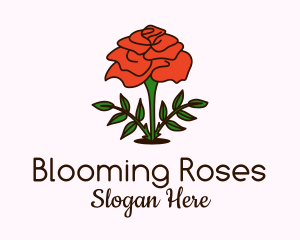 Rose Plant Badge logo design