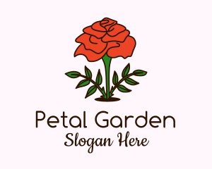 Rose Plant Badge logo design