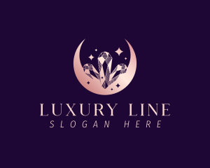 Luxury Crystal Moon logo design