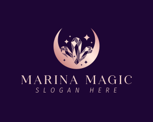 Luxury Crystal Moon logo design