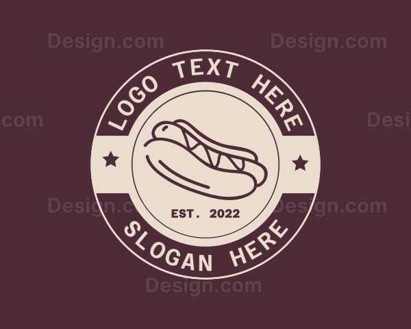 Hipster Hot Dog Restaurant Logo