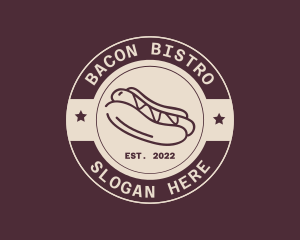 Hipster Hot Dog Restaurant logo design