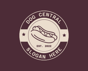 Hipster Hot Dog Restaurant logo design