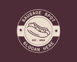 Hipster Hot Dog Restaurant logo design