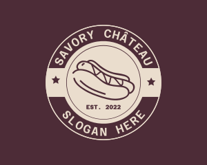 Hipster Hot Dog Restaurant logo design