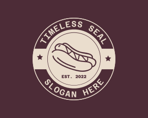 Hipster Hot Dog Restaurant logo design