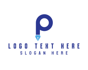 Copywriting - Blue P Pen logo design