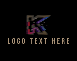 Gaming - Gradient Glitch Letter K logo design