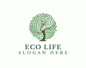 Eco Leaf Tree logo design