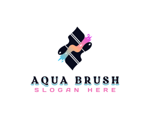 Paint Brush Stroke logo design