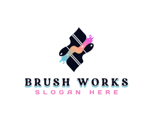 Paint Brush Stroke logo design