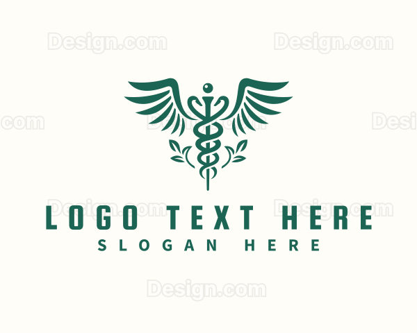 Medical Leaf Caduceus Logo