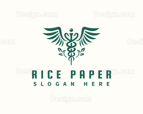 Medical Leaf Caduceus Logo