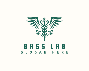 Medical Leaf Caduceus logo design