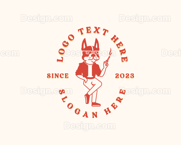 Pug Dog Smoking Logo