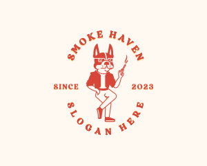 Pug Dog Smoking logo design