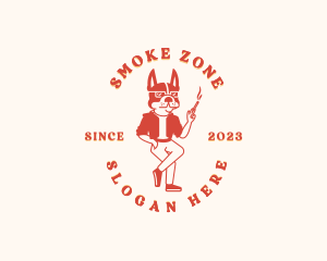 Pug Dog Smoking logo design