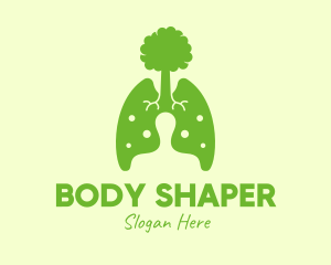 Green Eco Lungs Tree logo design