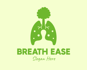 Green Eco Lungs Tree logo design