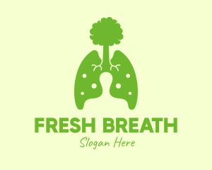 Green Eco Lungs Tree logo design