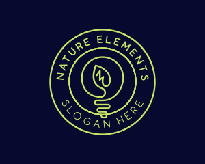 Nature Leaf Bulb logo design