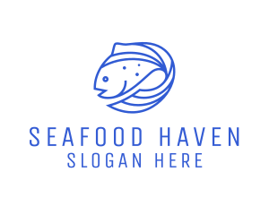 Fish Seafood Salmon logo design