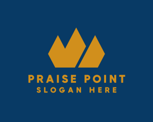 Simple Pointed Crown logo design