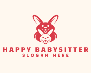 Red Happy Bunny logo design