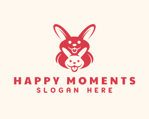 Red Happy Bunny logo design