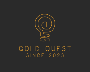 Gold Bulb Lamp logo design