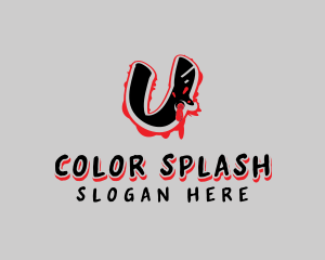 Splatter Graffiti Letter U logo