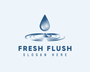 Water Droplet Ripple logo design