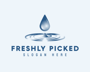 Water Droplet Ripple logo design