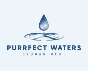 Water Droplet Ripple logo design