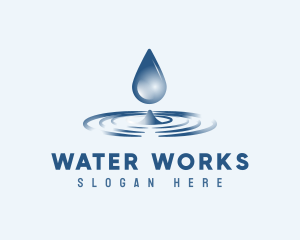 Water Droplet Ripple logo design