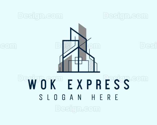 House Building Cityscape Logo