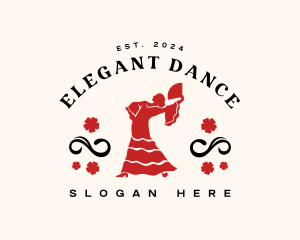 Female Flamenco Dancer logo design