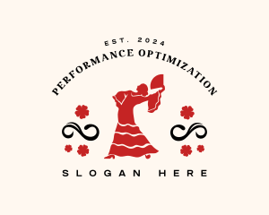 Female Flamenco Dancer logo design