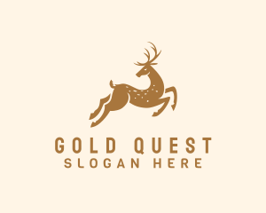 Gold Deluxe Deer logo design