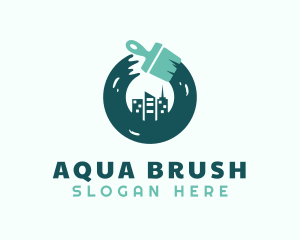 Green Paintbrush Building logo design