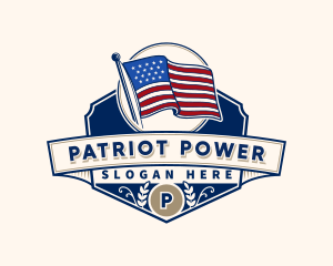 Veteran Patriotic Flag logo design