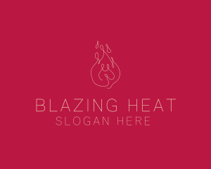 Heat Fire Flame logo design