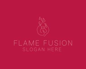 Heat Fire Flame logo design