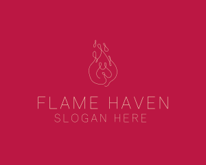 Heat Fire Flame logo design