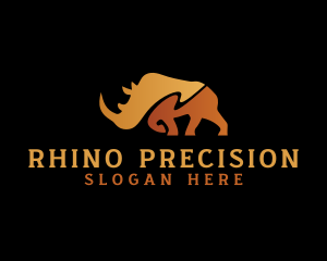 Wild Safari Rhinoceros logo design